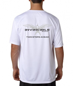 Invincible Boats White Short Sleeve Dry Fit-Back